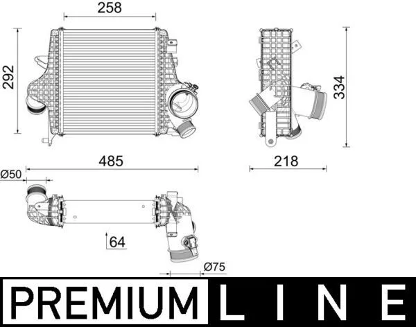 Tarpinis suslėgto oro aušintuvas, kompresorius MAHLE CI640000P