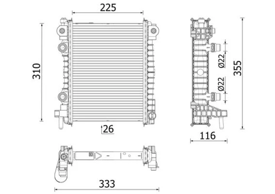 Radiatorius, variklio aušinimas MAHLE CR 2707 000P