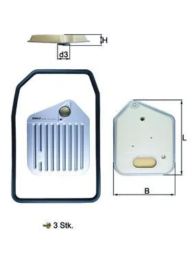 Hydraulic Filter, automatic transmission MAHLE HX163KIT