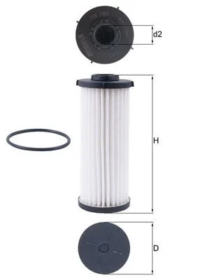 Hidraulinis filtras, automatinė transmisija MAHLE HX190D