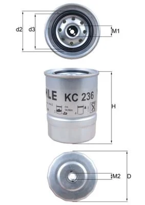 Kuro filtras MAHLE KC236