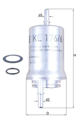 Kuro filtras MAHLE KL176/6D