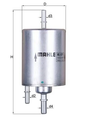 Kuro filtras MAHLE KL571