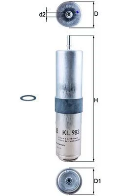 Kuro filtras MAHLE KL 983D