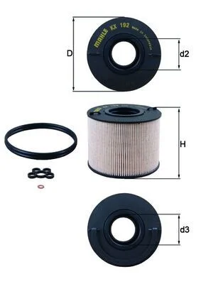 Kuro filtras MAHLE KX192D
