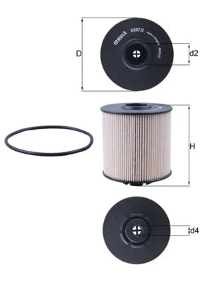 Kuro filtras MAHLE KX67/2D