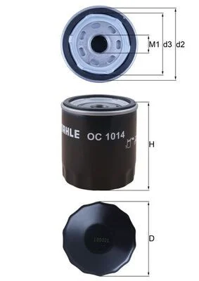 Alyvos filtras MAHLE OC1014