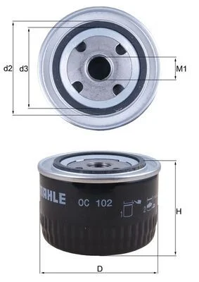 Alyvos filtras MAHLE OC102