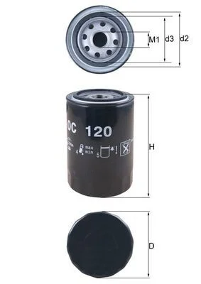 Alyvos filtras MAHLE OC120