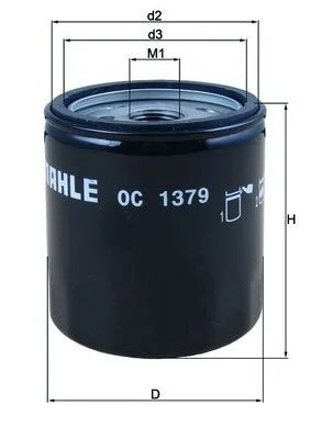Alyvos filtras MAHLE OC1379