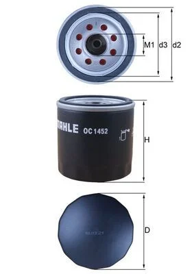 Alyvos filtras mahle OC1452