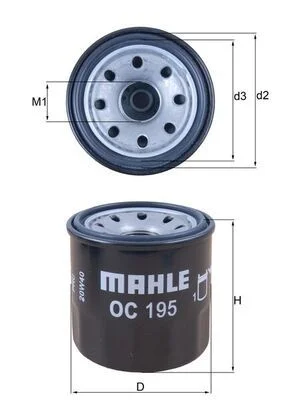 Alyvos filtras MAHLE OC 195