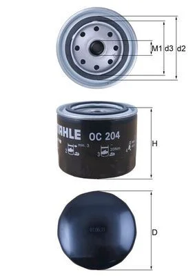 Alyvos filtras MAHLE OC 204