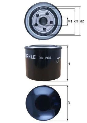 Alyvos filtras MAHLE OC205