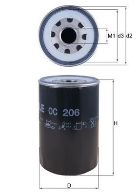 Alyvos filtras MAHLE OC206
