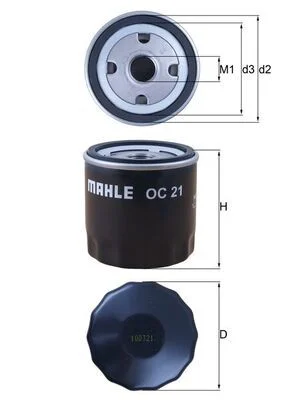 Alyvos filtras MAHLE OC 21