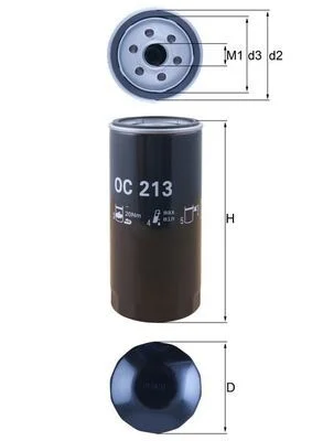 Alyvos filtras MAHLE OC213