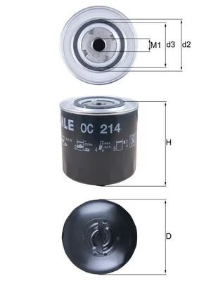 Alyvos filtras MAHLE OC 214