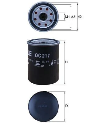 Alyvos filtras MAHLE OC217
