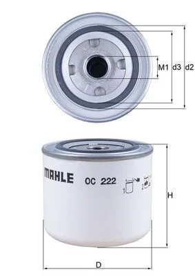 Alyvos filtras MAHLE OC222