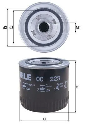Alyvos filtras MAHLE OC223