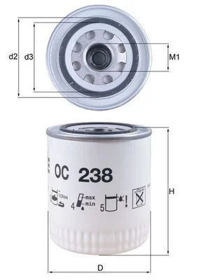 Oil Filter MAHLE OC238