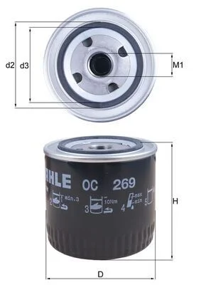 Alyvos filtras MAHLE OC269