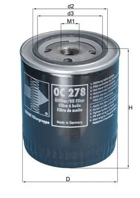 Alyvos filtras MAHLE OC278