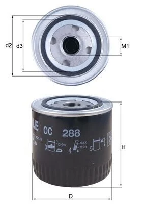 Alyvos filtras MAHLE OC 288