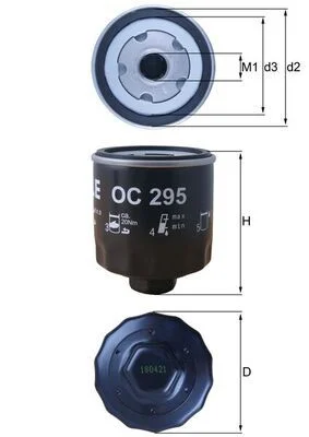 Alyvos filtras MAHLE OC 295