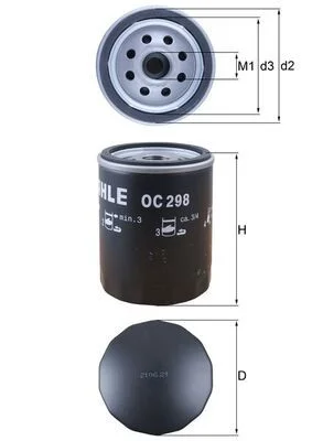 Alyvos filtras MAHLE OC298