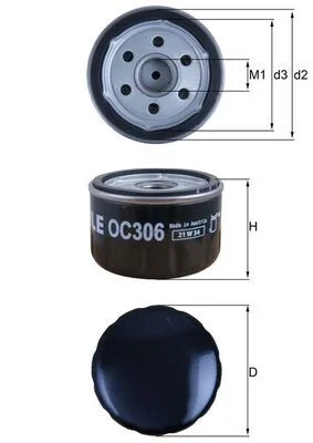 Alyvos filtras MAHLE OC306