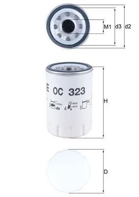 Alyvos filtras MAHLE OC323
