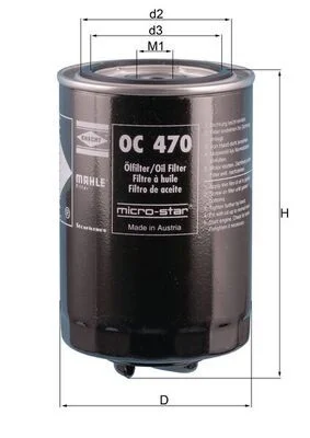 Alyvos filtras MAHLE OC470