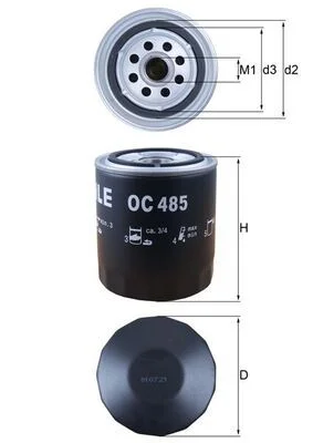 Alyvos filtras MAHLE OC485