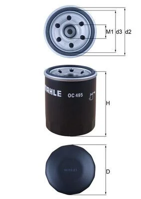 Alyvos filtras MAHLE OC495