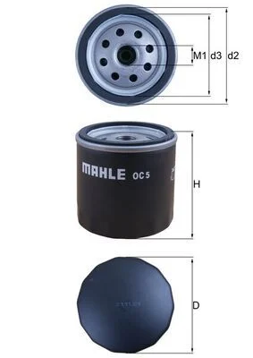 Alyvos filtras mahle OC5