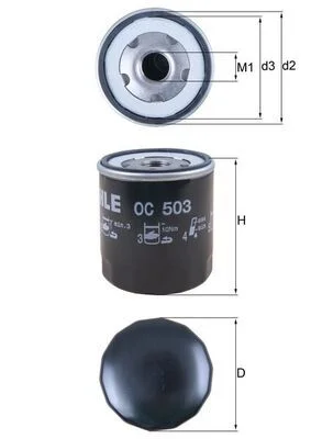 Alyvos filtras MAHLE OC503