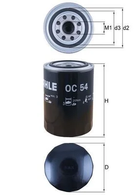 Alyvos filtras MAHLE OC54