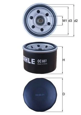 Alyvos filtras MAHLE OC607