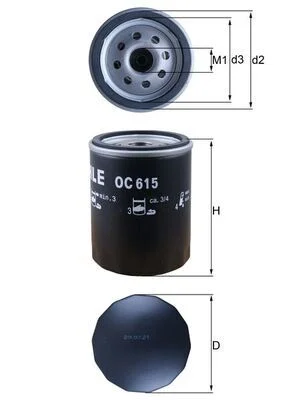 Alyvos filtras MAHLE OC615