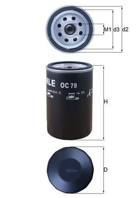 Alyvos filtras mahle OC 79