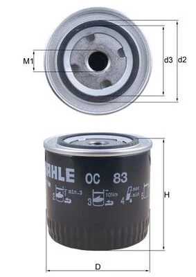 Alyvos filtras MAHLE OC83