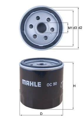 Alyvos filtras MAHLE OC90