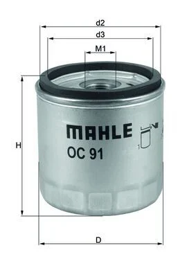 Alyvos filtras MAHLE OC91D
