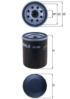 Alyvos filtras MAHLE OC986
