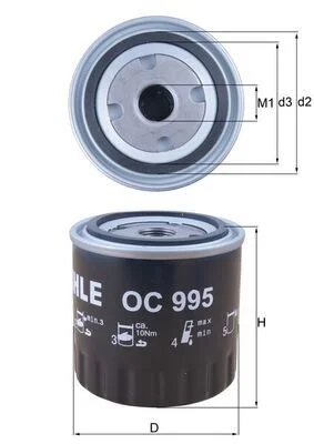 Alyvos filtras MAHLE OC 995