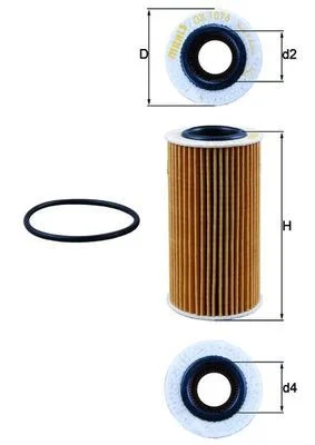 Alyvos filtras MAHLE OX 1076D