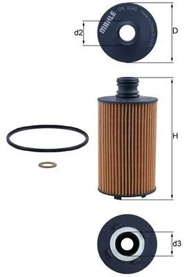 Alyvos filtras MAHLE OX1141D