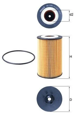 Alyvos filtras MAHLE OX1161D